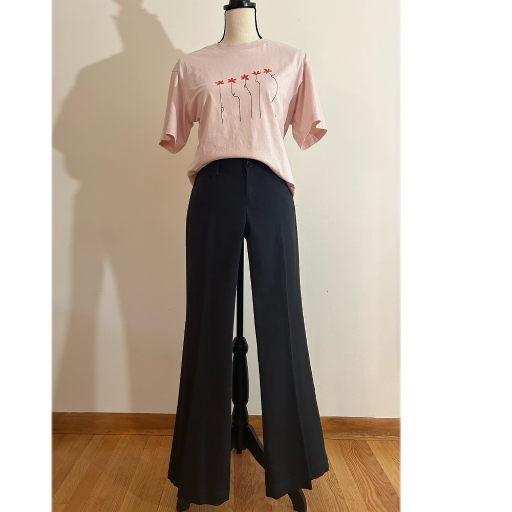 Theory Low Rise Flared Graphite Black Pants
